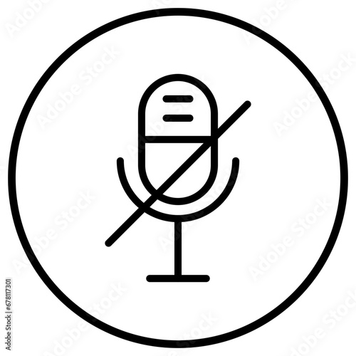 Microphone disable Vector Icon Design Illustration