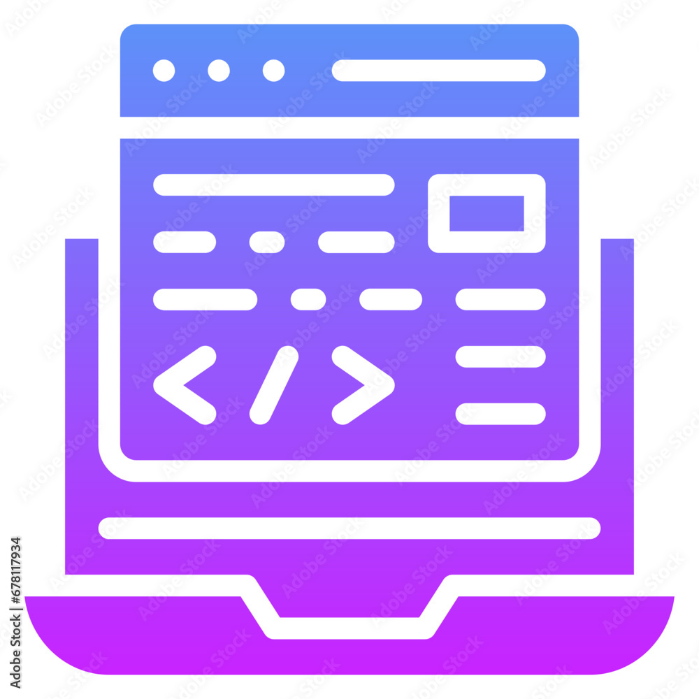 Laptop Coding Icon Laptop Coding Icon