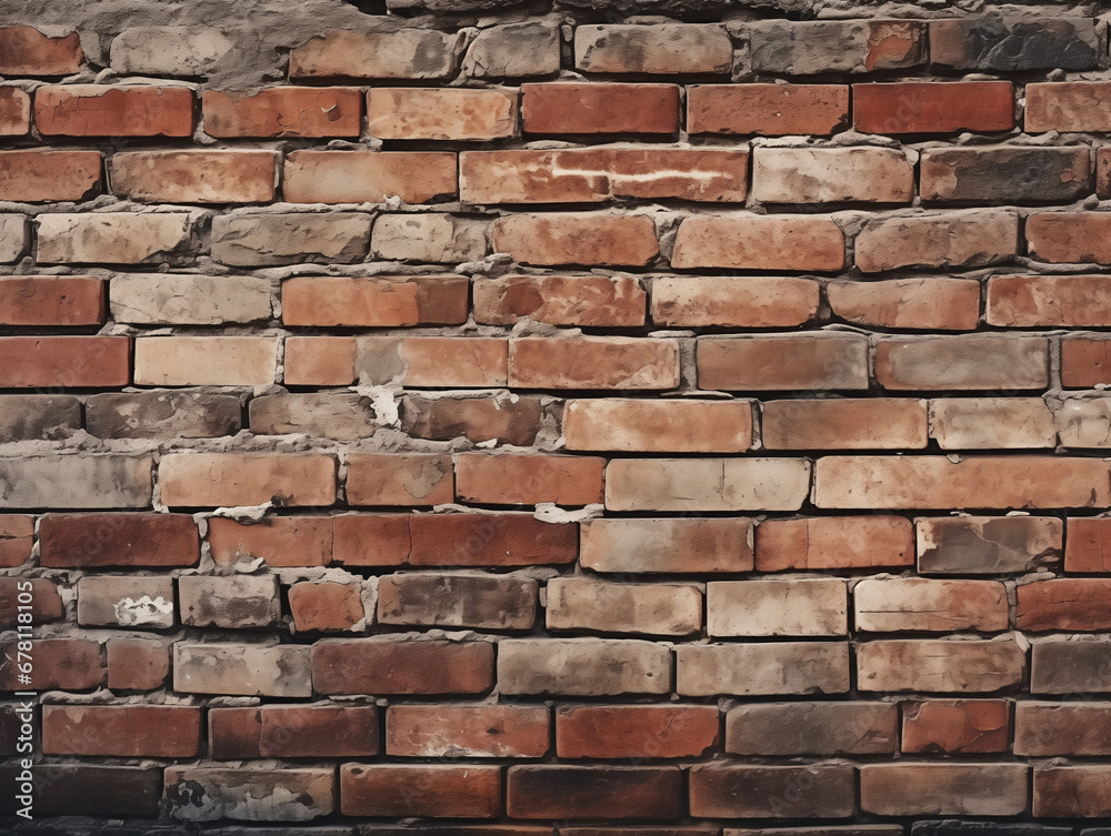 Obraz premium wand aus backsteinen roten ziegelsteinen