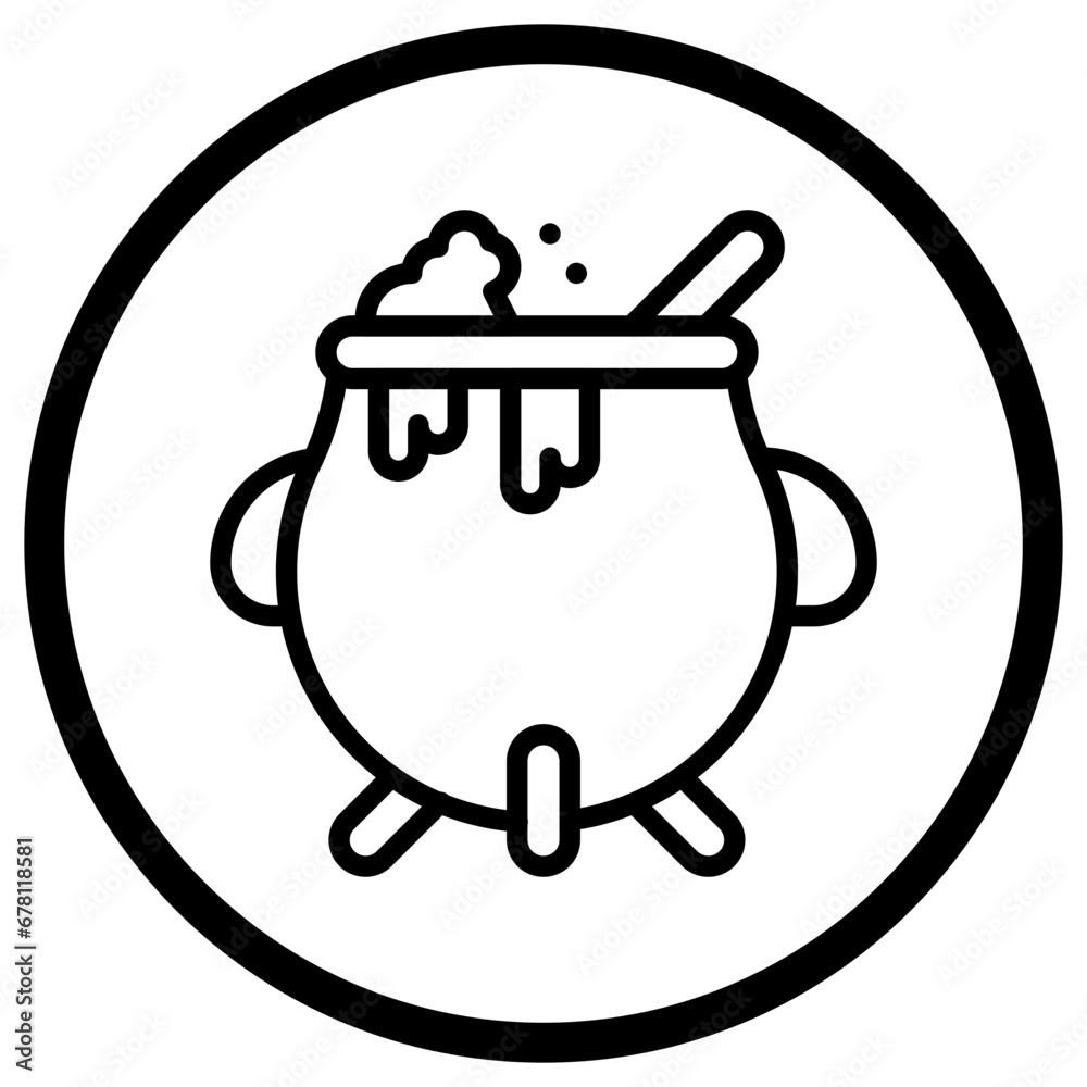 Obraz premium Cauldron Vector Icon Design Illustration