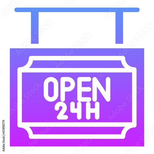 24 Hrs Open Icon