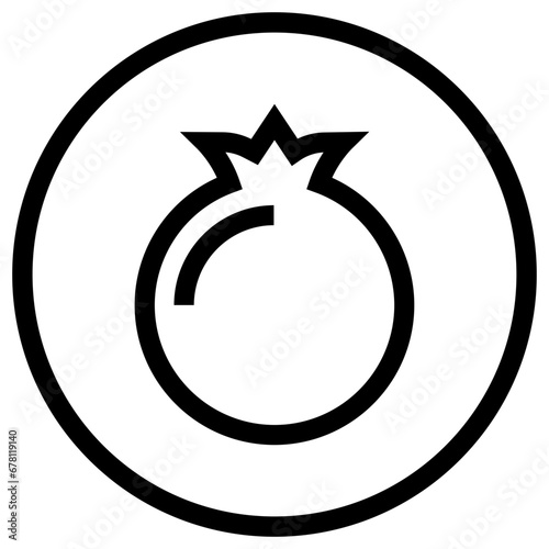 Pomegranate Vector Icon Design Illustration