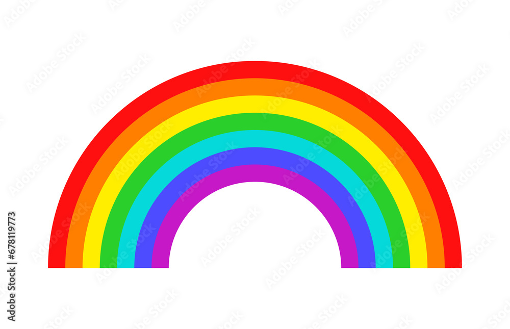 Fototapeta premium Flat wide rainbow isolated PNG