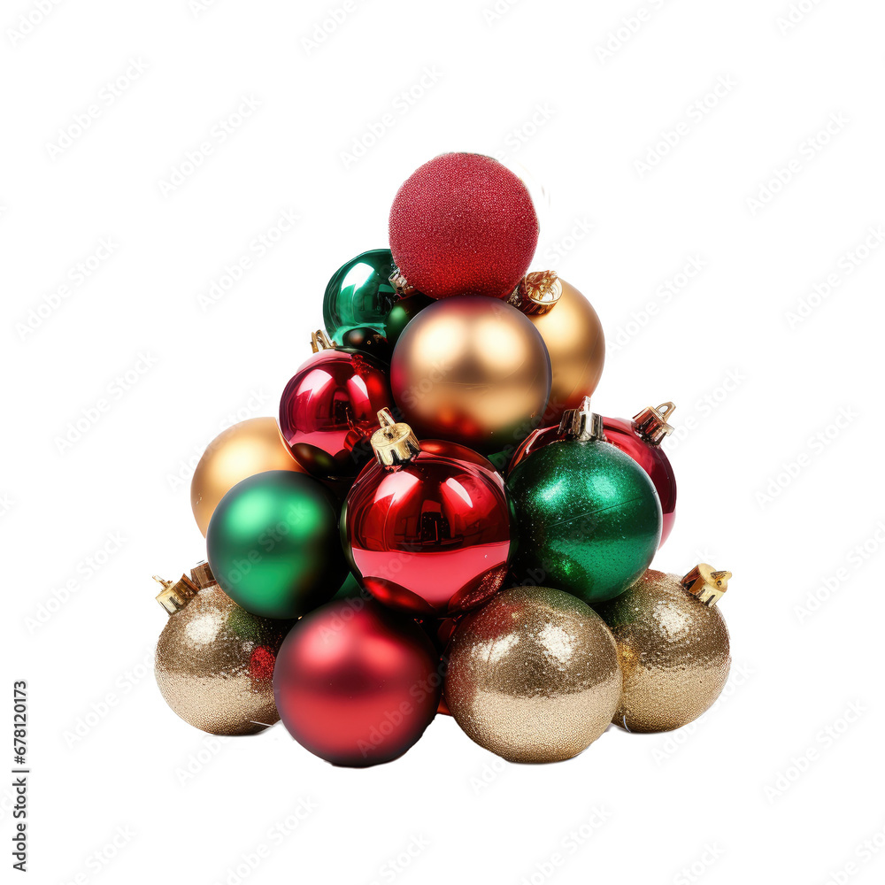 Christmass colorful balls pile triangle transparent background Christmass colorful balls pile triangle transparent background