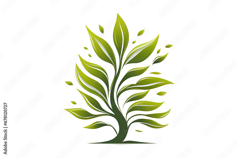 green leaf bunch vector Leaf Nature Pattern isolated on a Transparent background. Generative AI