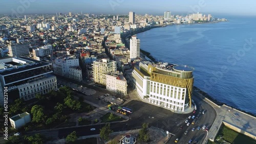 Aerial Views of La Punta, Prado Avenue and sorroundings in La Habana, Cuba photo