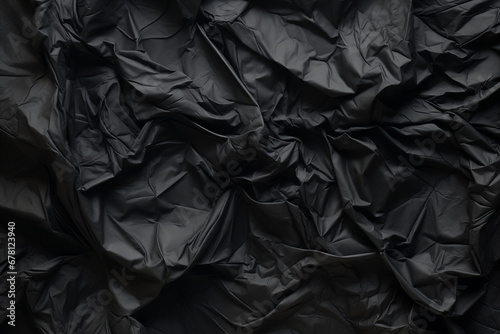 the texture of a crumpled black fabric