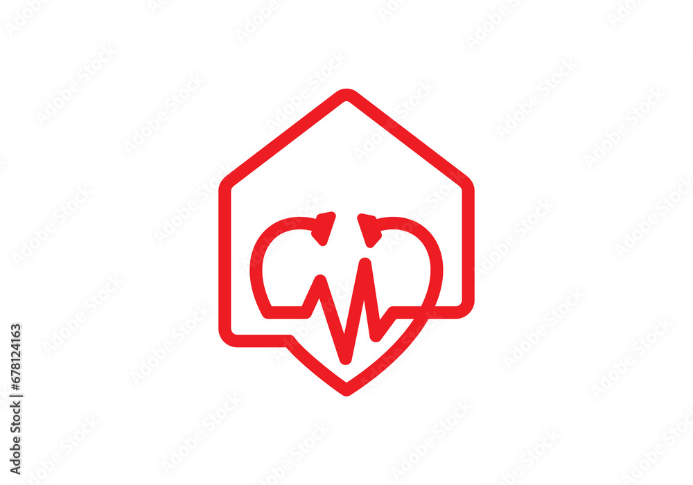 stethoscope logo healthcare and home pulse love medical combination design vector illustration stethoscope logo healthcare and home pulse love medical combination design vector illustration