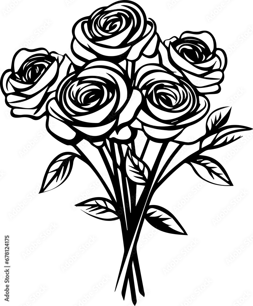Beautiful bouquet for the festival of love. Graphic Beautiful bouquet for the festival of love. Graphic
