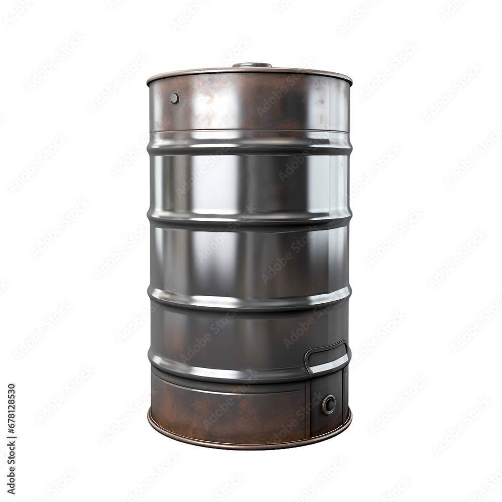 Iron barrel on transparent background, white background, isolated, icon material, vector illustration