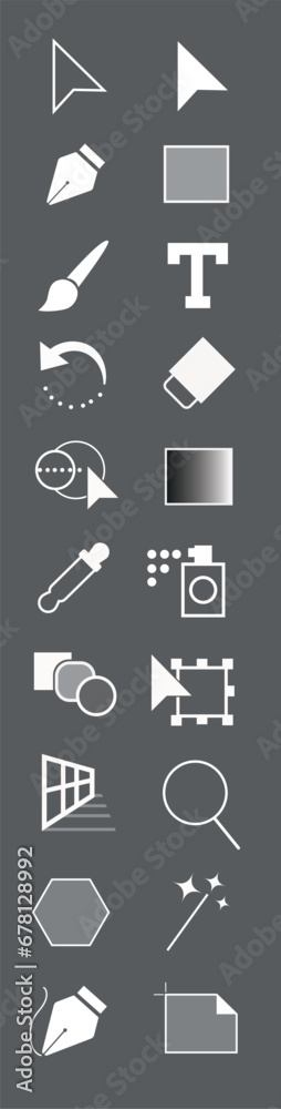 Vector Illustration tool icons. Tools for working in illustrator. Vector Illustration tool icons. Tools for working in illustrator.