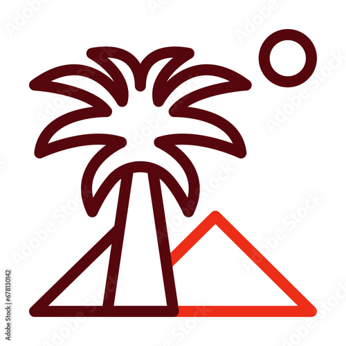 Oasis Thick Line Two Colors Icon Design