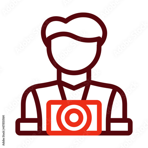 Tourist Thick Line Two Colors Icon Design