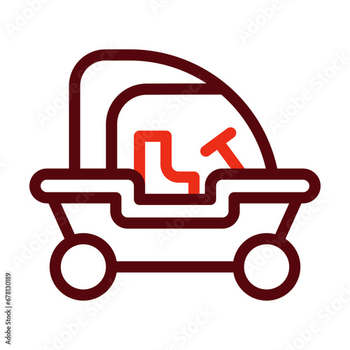 Dune Buggy Thick Line Two Colors Icon Design