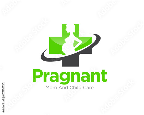 cross pregnant medical logo for medical and health service