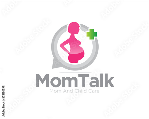 mom talk pregnant consulting logo designs for medical and health consult