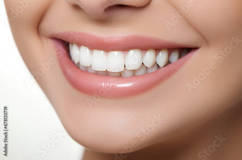 Radiant Smile: Woman's Happy and White Teeth, AI generated