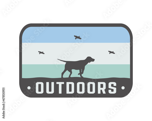 Hunting Dog Outdoors Patch Vector Logo photo