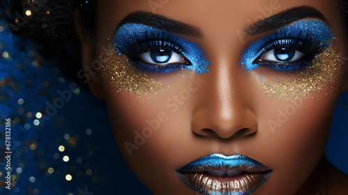 fantasy portrait of young beautiful african american woman makeup
