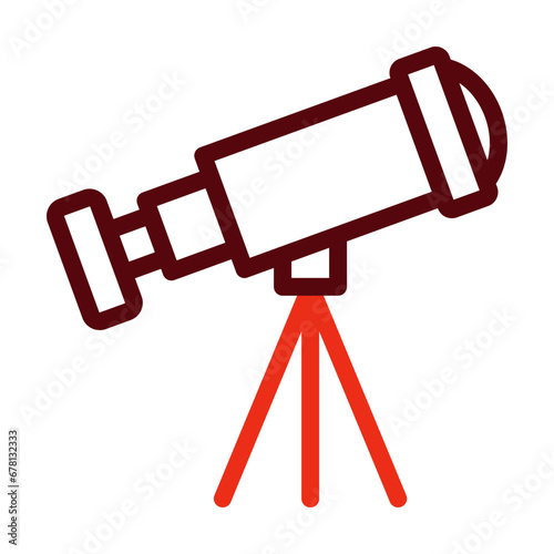 Telescopic Thick Line Two Colors Icon Design