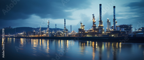 Petrochemical industry landscape, AI generated