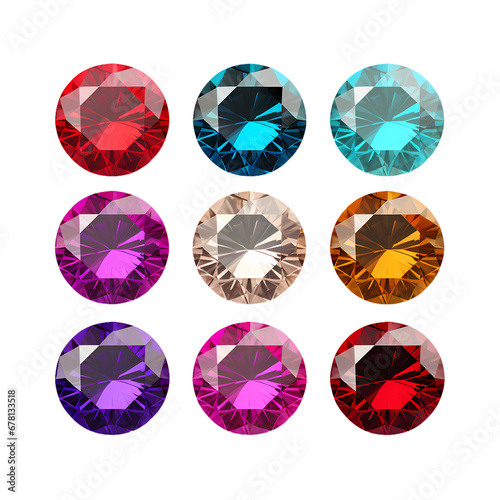 Diamond on transparent background, white background, isolated, icon material, vector illustration