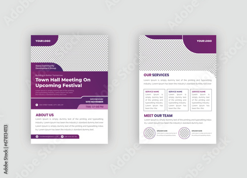 Set of Town hall meeting flyer templates, city hall template bundle, vector illustration eps 10