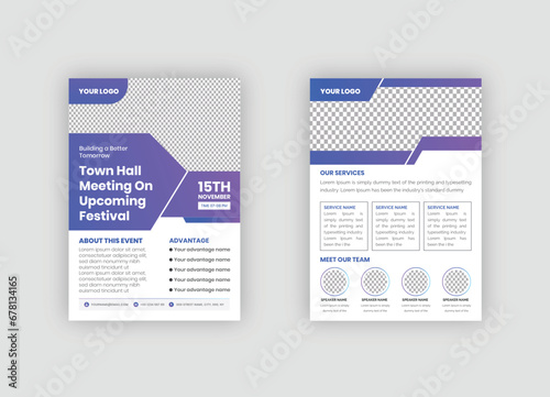 Set of Town hall meeting flyer templates, city hall template bundle, vector illustration eps 10