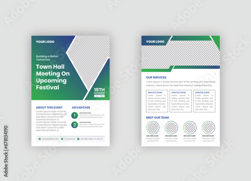 Set of Town hall meeting flyer templates, city hall template bundle, vector illustration eps 10