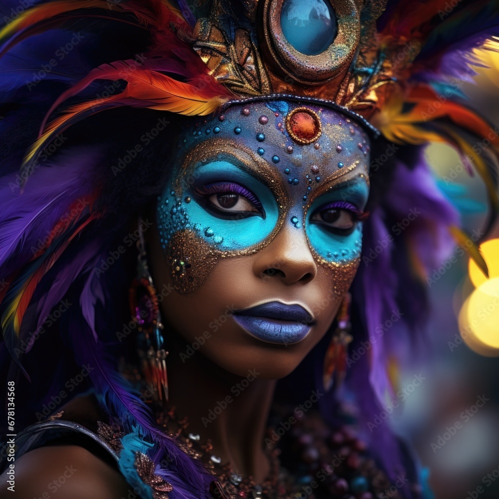 Portrait of Mardi Gras street performer