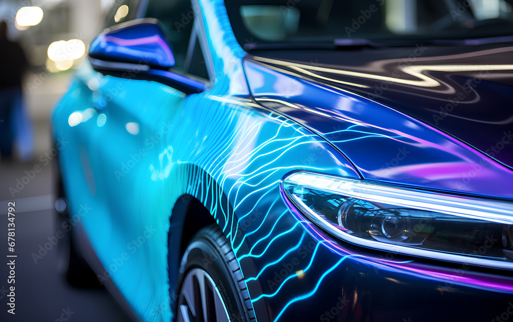 Electric car with generative AI design Electric car with generative AI design