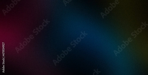 Neon multicolored background. Dark pink red blue green yellow abstract unique grainy background for website banner. Desktop design. A large  wide template  pattern. Color gradient  ombre  blur