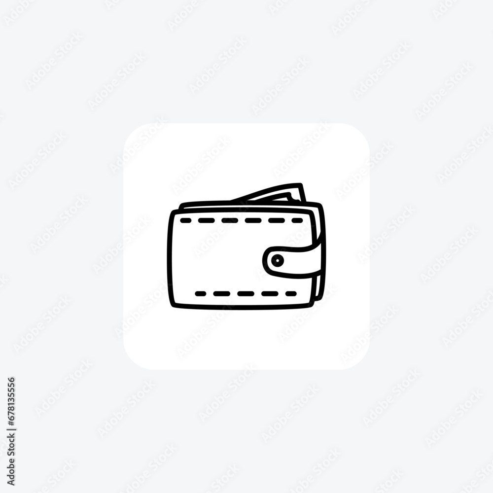 Wallet, Cash carrier, line Icon isolated on white background vector illustration Pixel perfect
Wallet, Cash carrier, line Icon isolated on white background vector illustration Pixel perfect