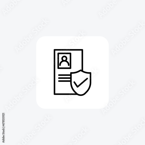 Secure User line Icon isolated on white background vector illustration Pixel perfect