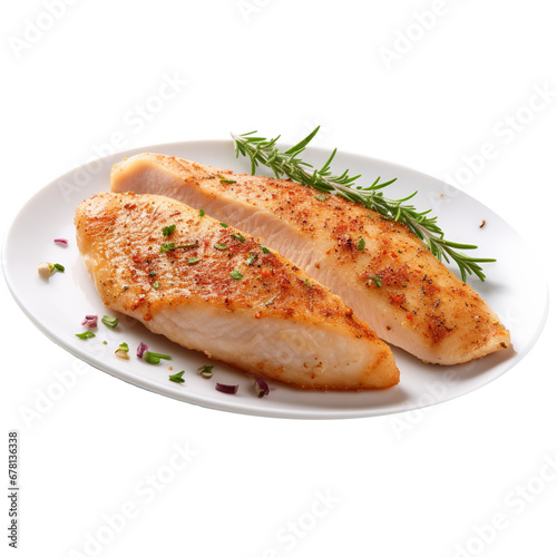 fried chicken fillet isolated on transparent background