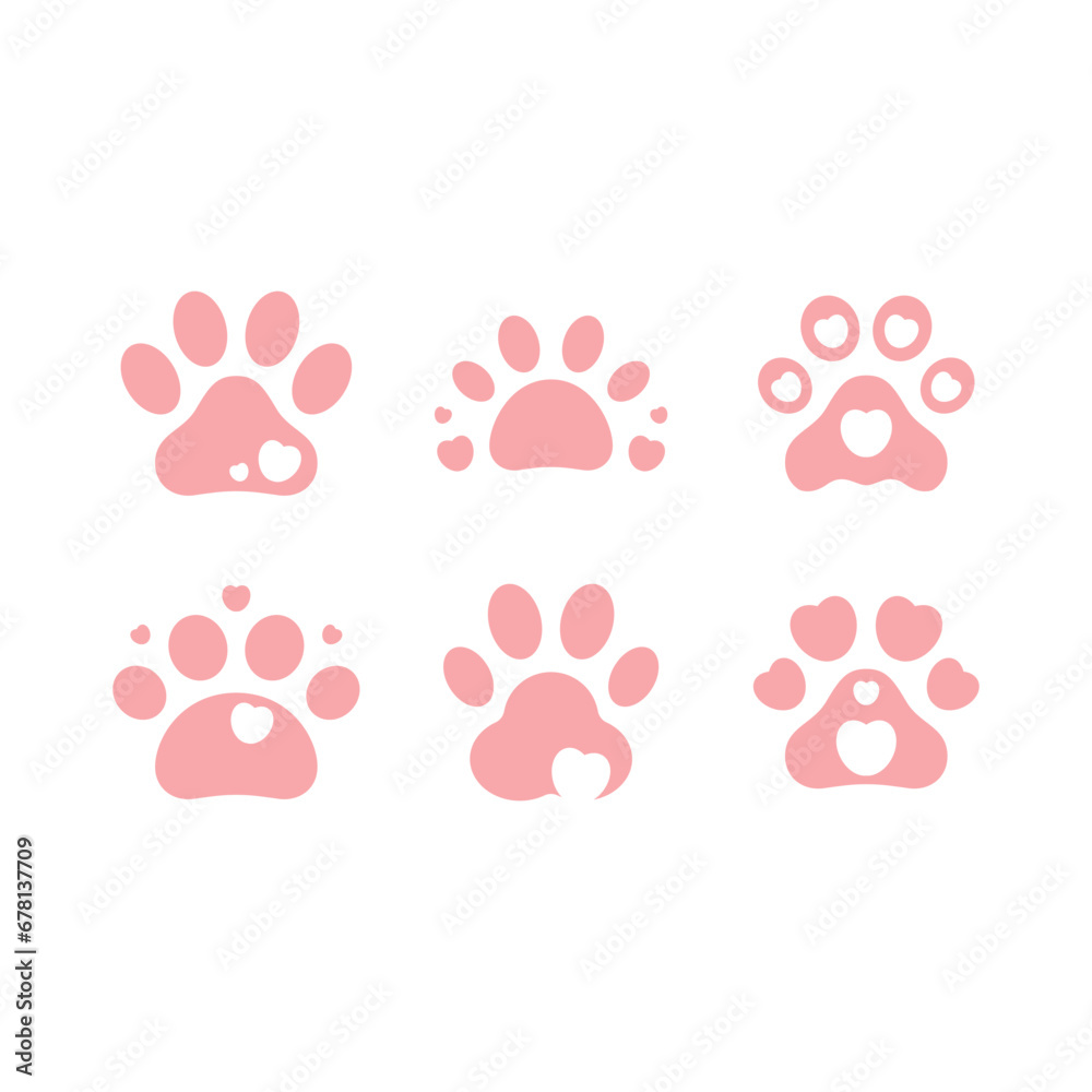 Paws animal element collection cute