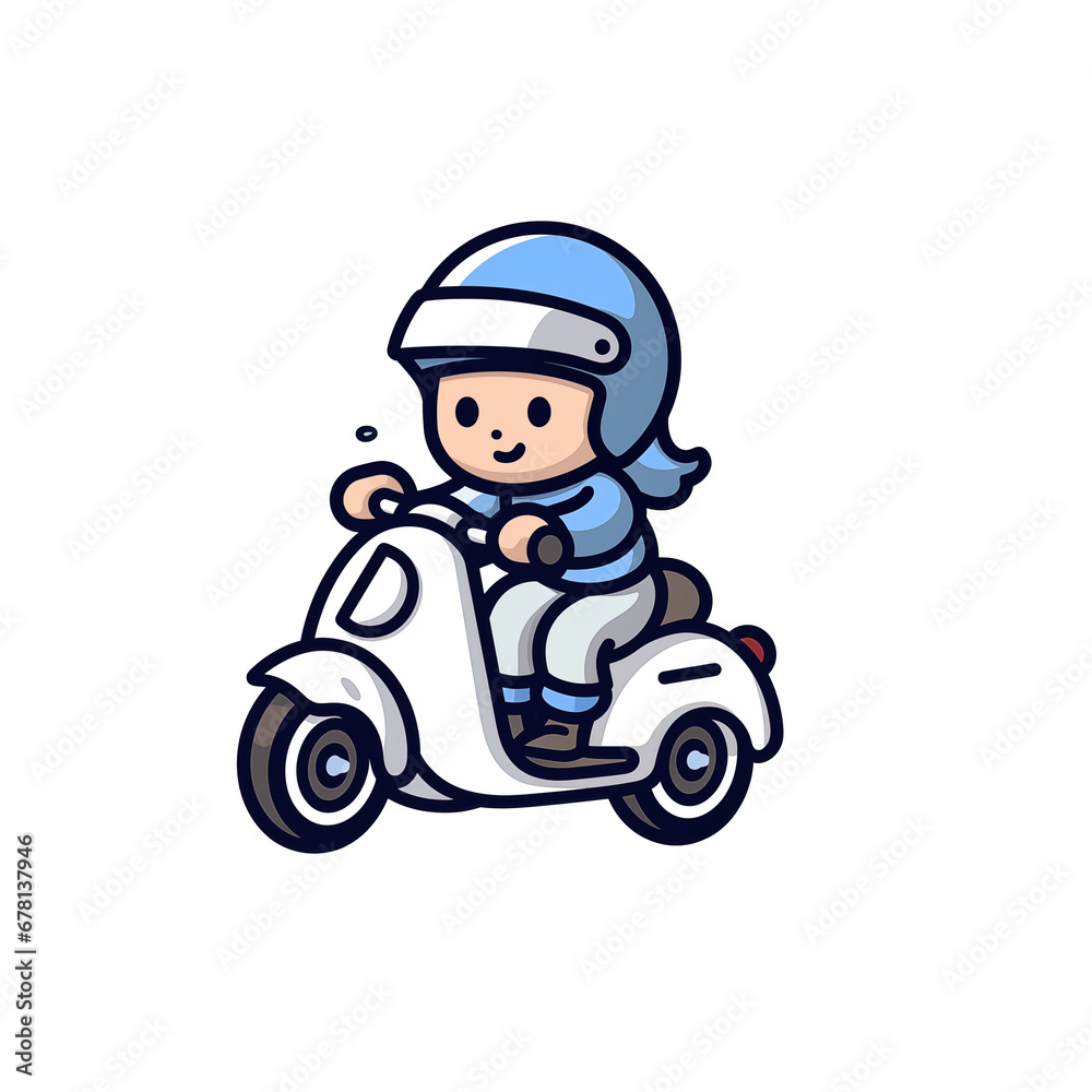 a person riding a scooter