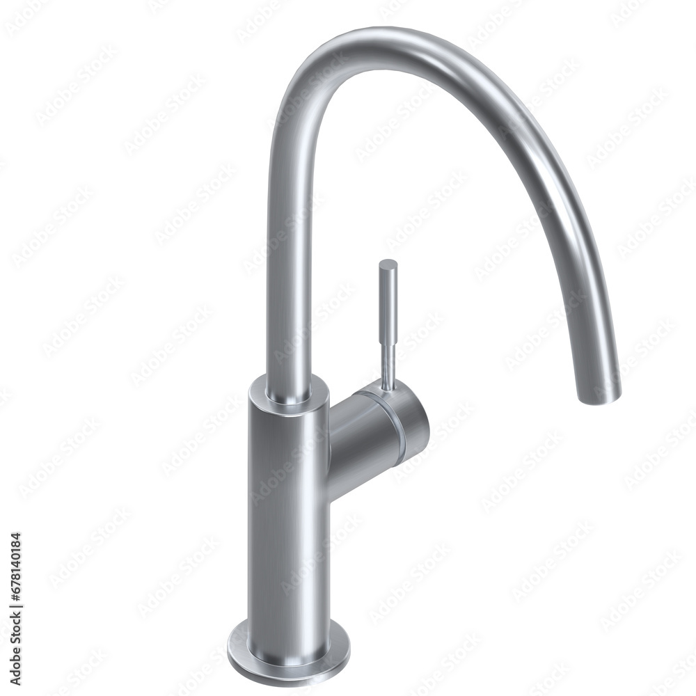 3D rendering illustration of a modern kitchen faucet 3D rendering illustration of a modern kitchen faucet