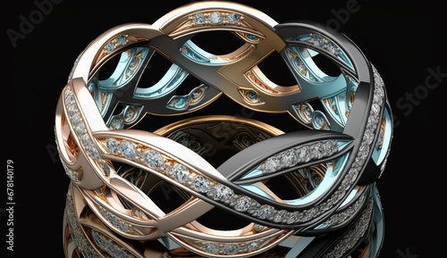 Eternity ring or bracelet design with continuo Ai generated art