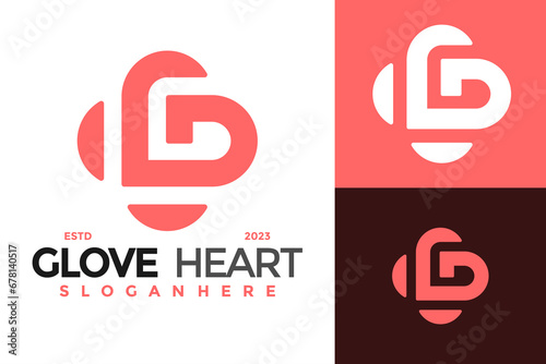 Letter G Love Heart Logo design vector symbol icon illustration