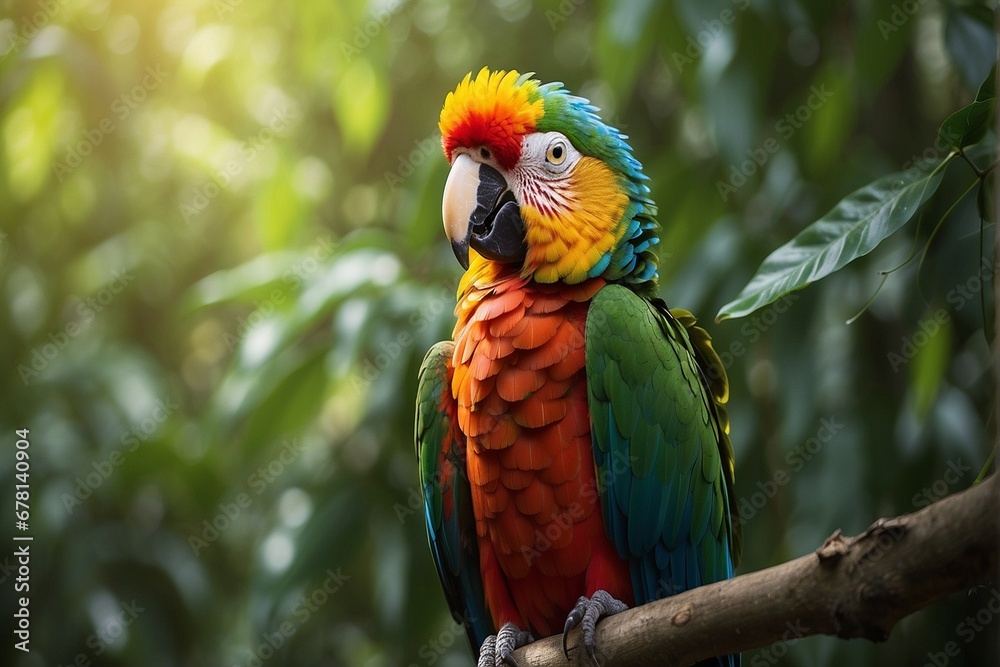 Captivating Parrot Prowling Through Lush Foliage in Soft Light - Exquisite Wildlife Photography