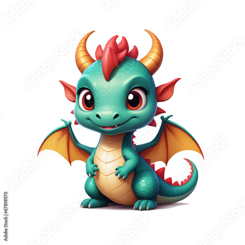 The Joy of Fantasy: Simple Vector Art of a Dragon on transparent background,png photo