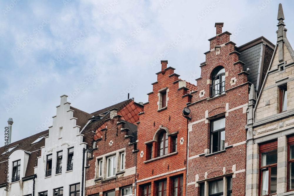 Obraz premium Historic center of Antwerp and beautiful Flemish architecture