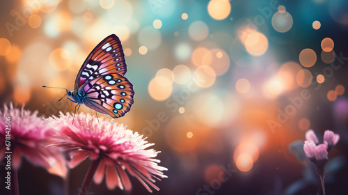 Butterfly on pink flower © Rimsha