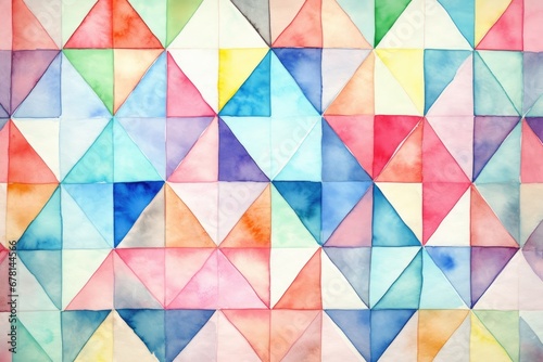 Graphic triangle pattern texture colorful background watercolor wallpaper design abstract seamless geometric art paper