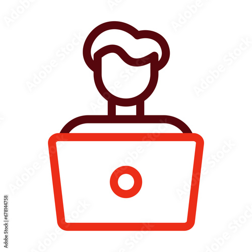 Freelancer Thick Line Two Colors Icon Design