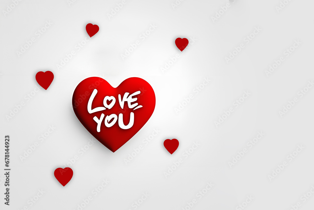 I love you - and red hearts. Minimalistic Valentine's Day card