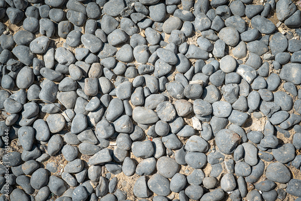Stone background , stone floor texture. Stones on a beach. 