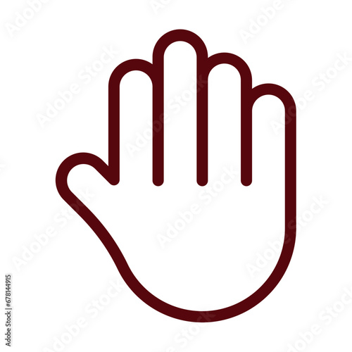 Hand Gesture Thick Line Two Colors Icon Design