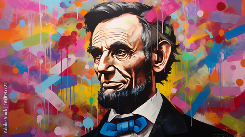 Graffiti coloré d'Abraham Lincoln